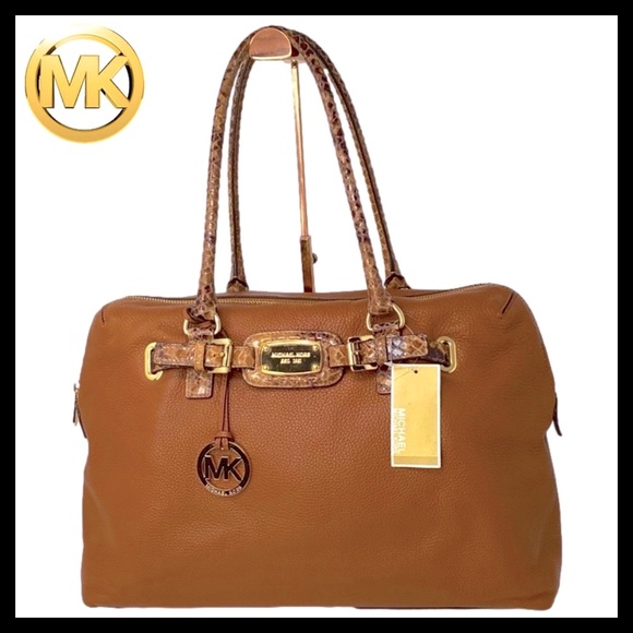Michael Kors Handbags - Michael Kors Hamilton Weekender 
Large Leather Handbag Color: Luggage